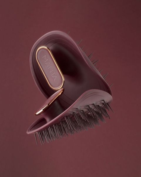 Оригінальний класичний гребінець Manta Brush Burgundy/Rose Gold 002442 фото